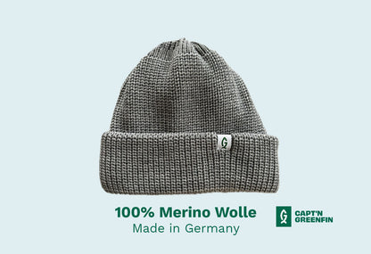 Greenfin Merino Fisher Beanie Grau