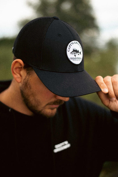 Greenfin Trucker Cap "Clean Fishing" Barsch